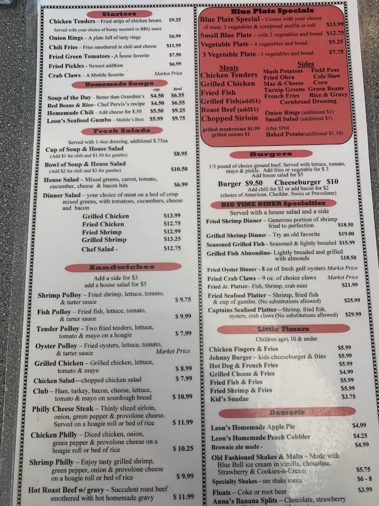 Big Time Diner Menu image 2